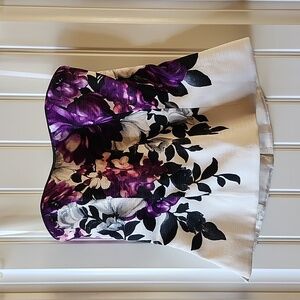 WHBM Purple Black and White Floral Bustier, Size 4P